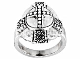 Silver "Whatever Is Pure" Cross Ring