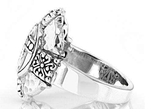 Silver "Whatever Is Pure" Cross Ring