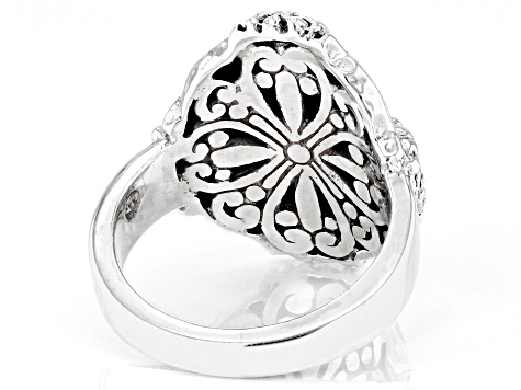 Silver "Whatever Is Pure" Cross Ring