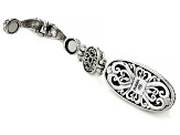 Green Crystal Abalone Doublet, Zircon Silver Enhancer Pendant 1.11ct