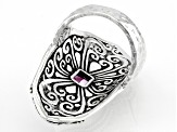 Pink Lab Created Sapphire Silver Ring 4.51ct