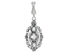 White Mother-of-Pearl & Cultured Freshwater Pearl Silver Enhancer Pendant