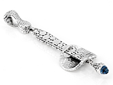Swiss Blue Topaz Silver Enhancer Pendant 1.23ct