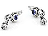 Blue Tanzanite Silver Chainlink Earrings .44ctw