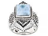 Blue Larimar Sterling Silver Watermark Ring