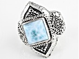 Blue Larimar Sterling Silver Watermark Ring