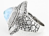 Blue Larimar Sterling Silver Watermark Ring