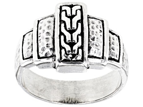 Silver "Steps To Faith" Hammered Ring