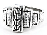 Silver "Steps To Faith" Hammered Ring
