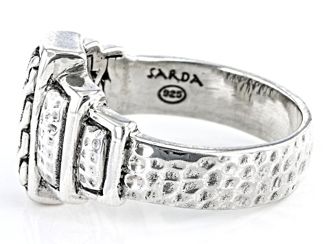 Silver "Steps To Faith" Hammered Ring