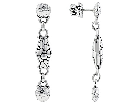 Silver Watermark & Hammered Earrings