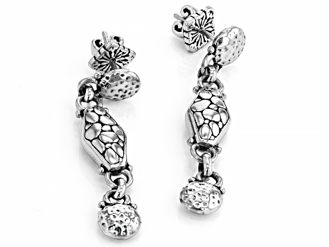 Silver Watermark & Hammered Earrings