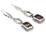 Multi Color Cubic Zirconia Silver Lucky Stone Earrings 13.78ctw