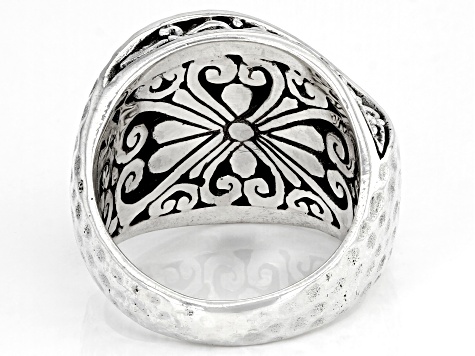 Sterling Silver Hammered Dome Ring - SRA6813 | JTV.com