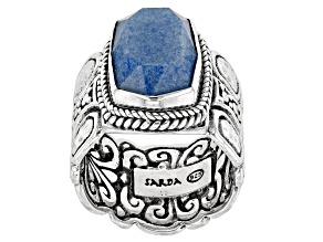 Blue Quartz Sterling Silver Band Ring