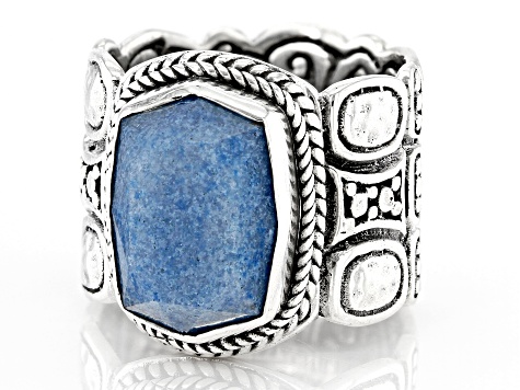 Blue Quartz Sterling Silver Band Ring