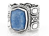 Blue Quartz Sterling Silver Band Ring