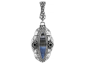 Picture of Blue Opal & Spinel Silver Enhancer Pendant .68ctw