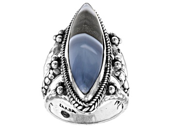 Picture of Blue Opal Sterling Silver Split-Shank Ring