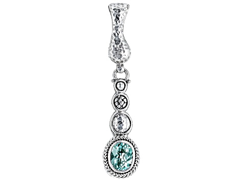 Green Lab Created Spinel Silver Watermark Enhancer Pendant 2.76ct