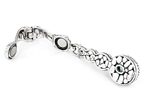 Green Lab Created Spinel Silver Watermark Enhancer Pendant 2.76ct