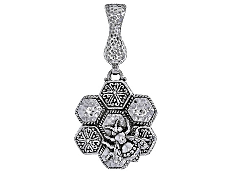 Filigree Bee Pendant in Silver