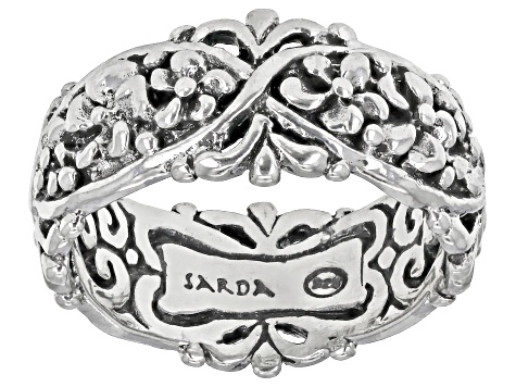 Silver "Creation Made To Worship" Frangipani Ring