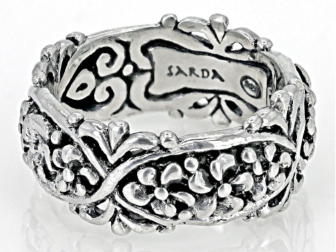 Silver "Creation Made To Worship" Frangipani Ring