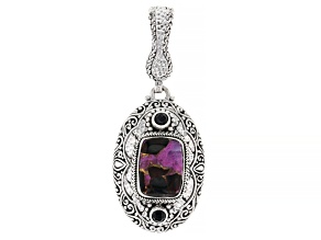 Pink Mohave Calcite & Spinel Silver Enhancer Pendant .68ctw