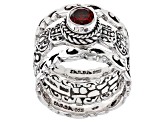 Garnet Sterling Silver Set of 3 Rings 0.51ct