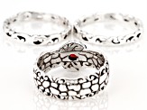 Garnet Sterling Silver Set of 3 Rings 0.51ct