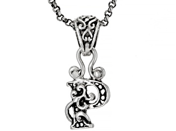 Picture of Sterling Silver Initial "P" Pendant With 18" Chain