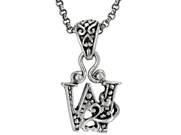 Picture of Sterling Silver Initial "W" Pendant With 18" Chain