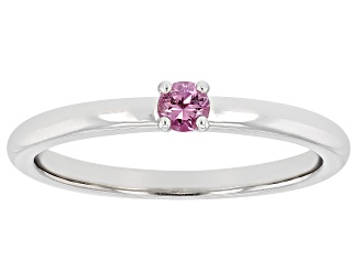 Pink Sapphire Rhodium Over 14k White Gold Ring 0.12ct