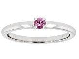 Pink Sapphire Rhodium Over 14k White Gold Ring 0.12ct