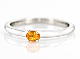 Orange Spessartite Rhodium Over 14k White Gold Ring 0.24ct