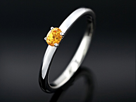 Orange Spessartite Rhodium Over 14k White Gold Ring 0.24ct