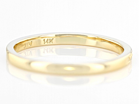 Stackable Beaded 14k Yellow Gold Band Ring