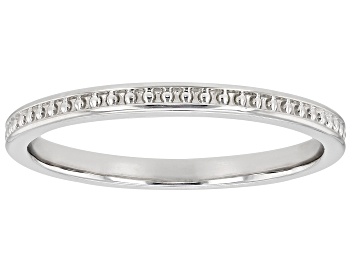 Picture of Stackable Beaded Rhodium Over 14k White Gold Band Ring