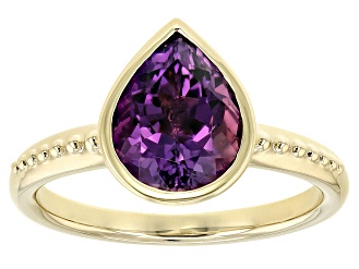 Purple Amethyst 14k Yellow Gold Hidden Heart Artisan Ring 2.49ct