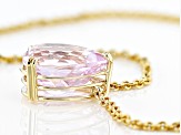 Pink Kunzite 14k Yellow Gold Necklace 8.14ct