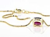 Grape Color Garnet 14k Yellow Gold Station Necklace 2.13ct