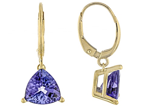 Blue Tanzanite 14k Yellow Gold Earrings 3.40ctw