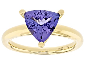 Blue Tanzanite 14k Yellow Gold Ring 2.00ct