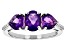 Purple African Amethyst Rhodium Over Sterling Silver Ring 2.21ctw