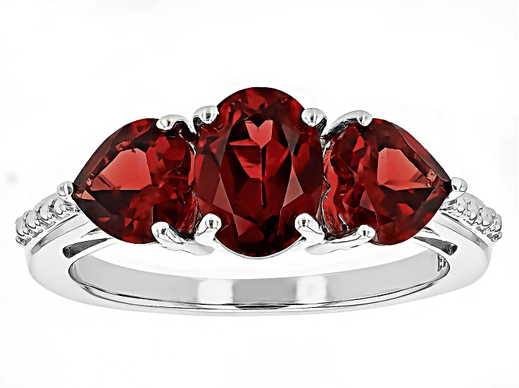 Red Garnet Rhodium Over Sterling Silver Ring 2.77ctw