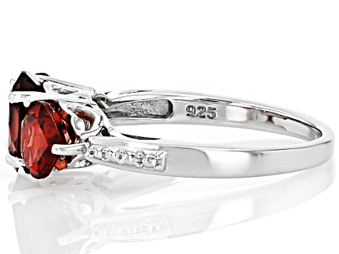 Red Garnet Rhodium Over Sterling Silver Ring 2.77ctw