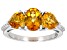 Yellow Citrine Rhodium Over Sterling Silver Ring 2.21ctw