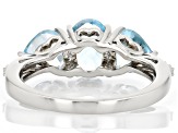 Sky Blue Topaz Rhodium Over Sterling Silver Ring 2.77ctw