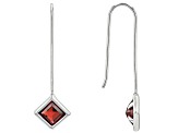 Red Garnet Rhodium Over Sterling Silver Earrings 2.52ctw